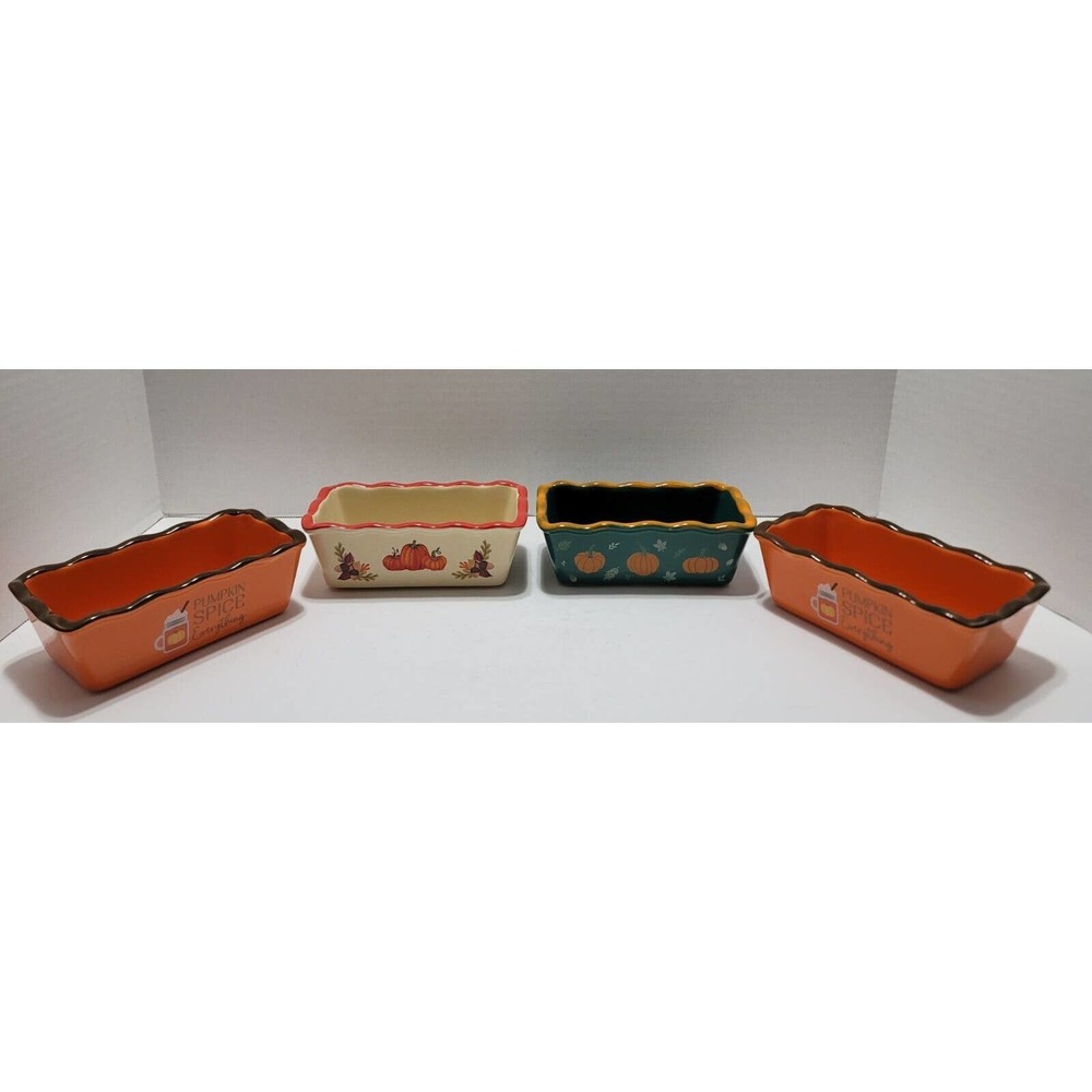 Lot Of 4 Nantucket Mini Loaf Pans Fall Theme